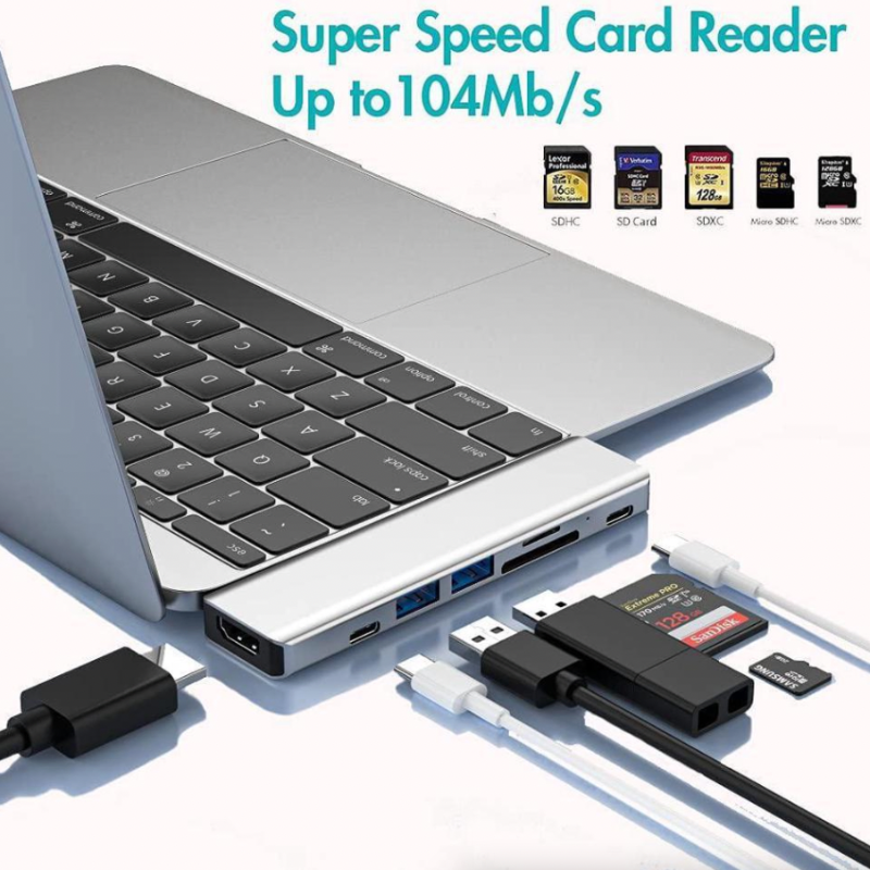Multiport USB-C Hub für MacBook Pro/Air