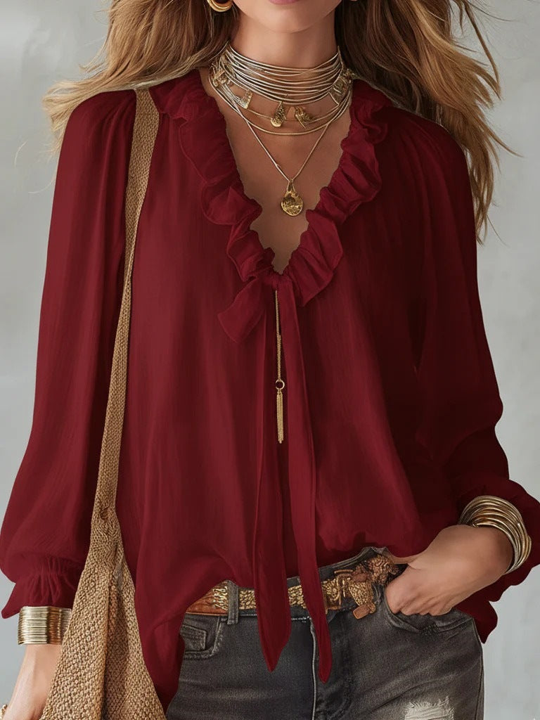 Lockeres V-Neck-Shirt – Bild 5 | LuxeStyle