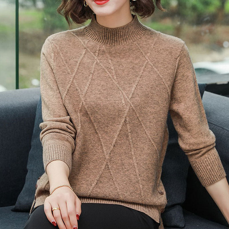 Kurzer Strickpullover mit Rollkragen und Schlitz – Ansicht 8