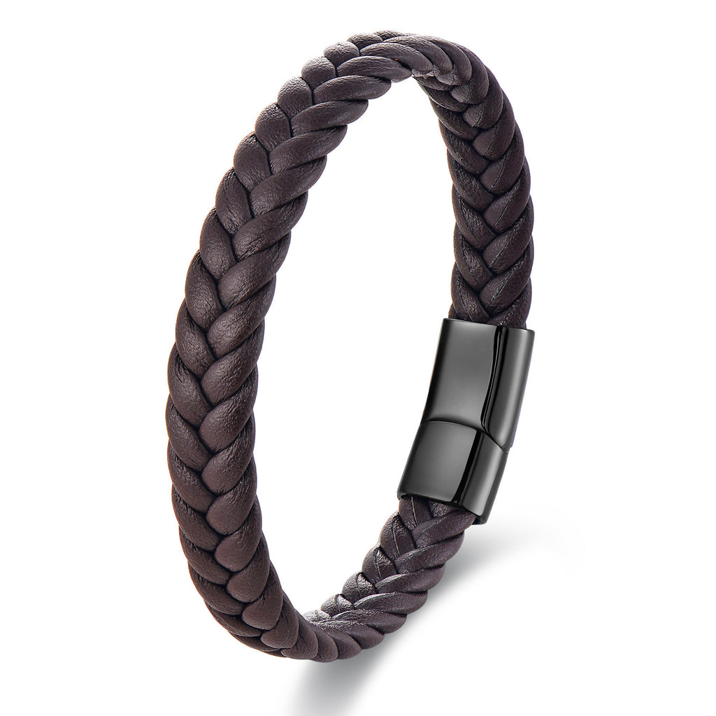 Doppellagiges Lederarmband aus Edelstahl | LuxeStyle
