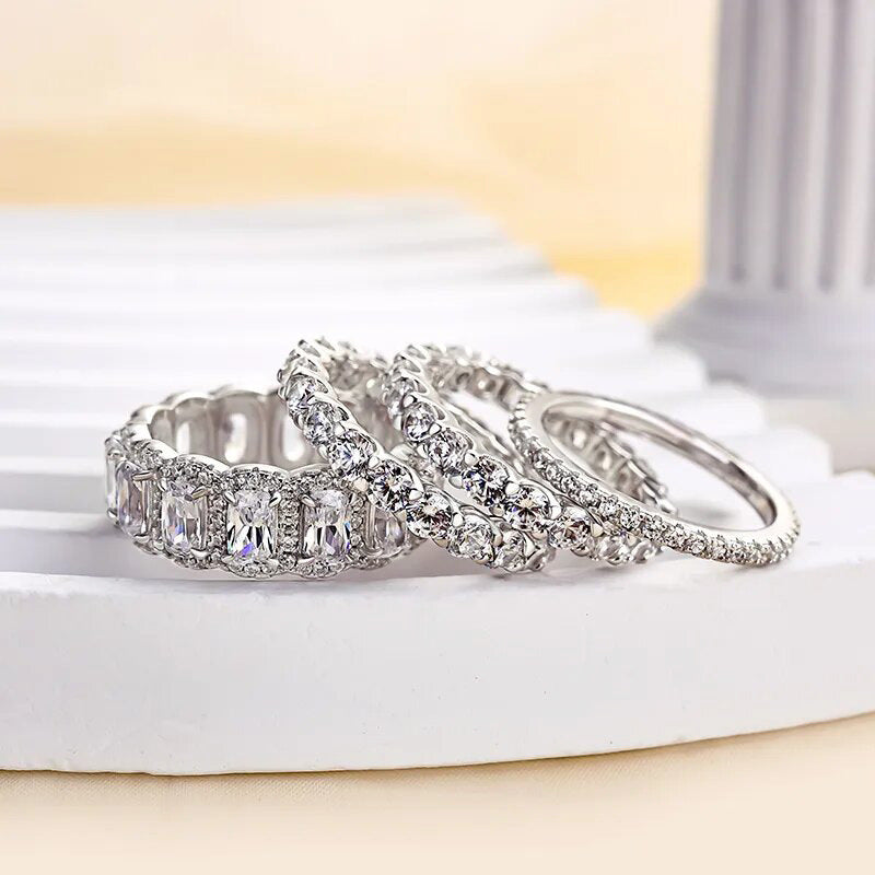 Vierteiliges Ring-Set mit Zirkonia-Einlage – Bild 2 | LuxeStyle