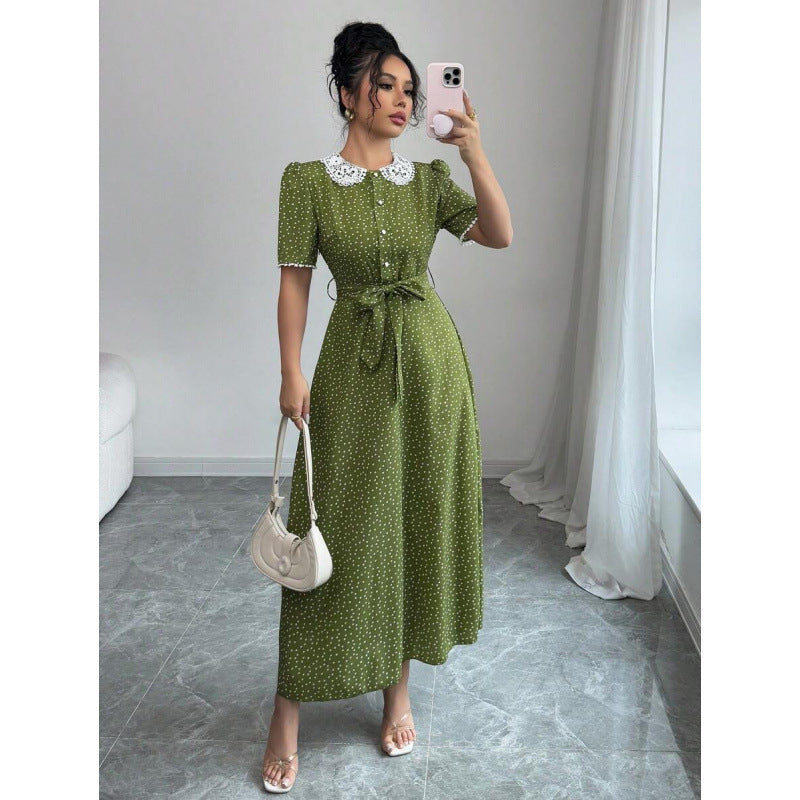 A-Linien-Kleid mit Rüschenkragen – Bild 5 | LuxeStyle