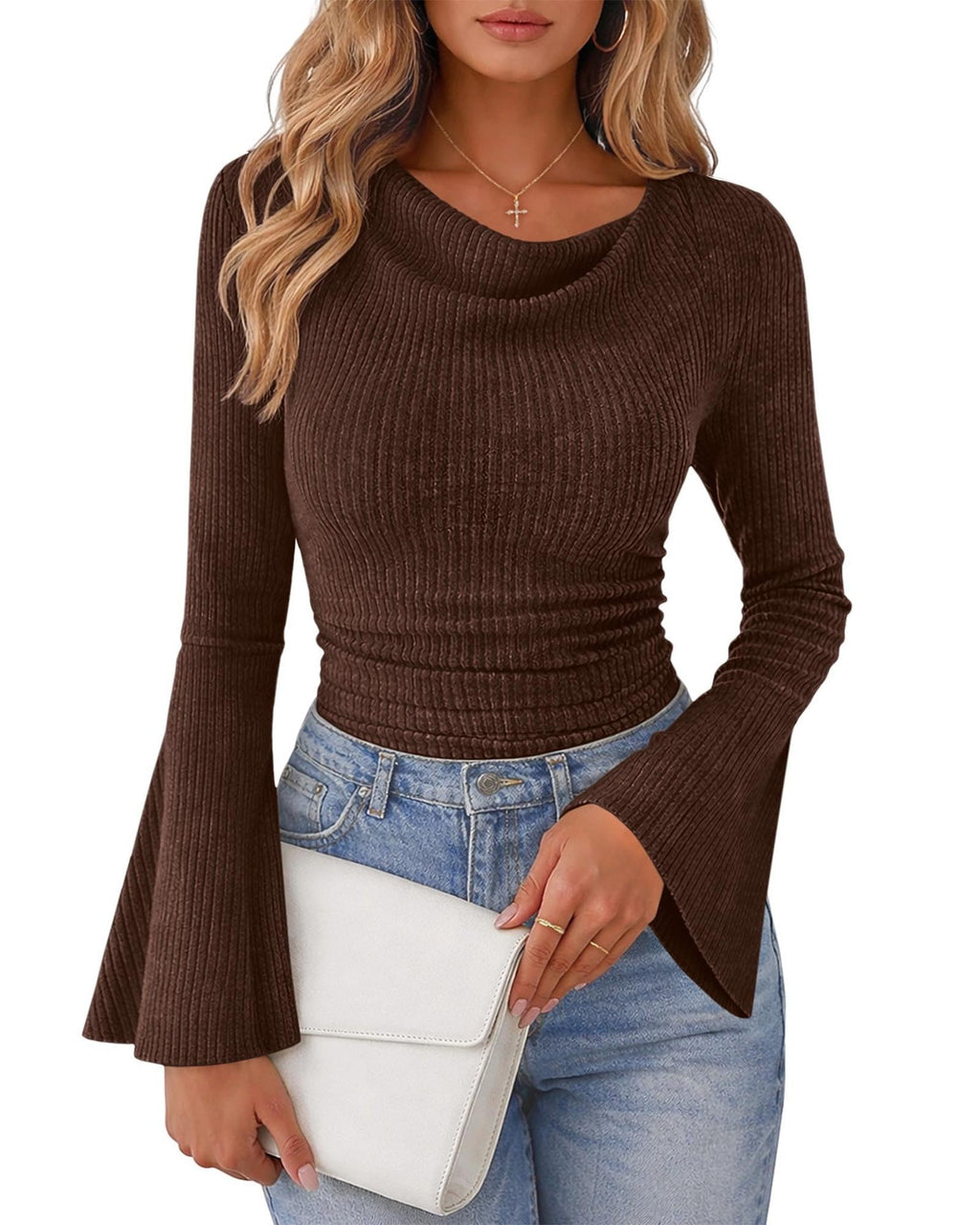 Damen T-Shirt mit ausgestellten Ärmeln