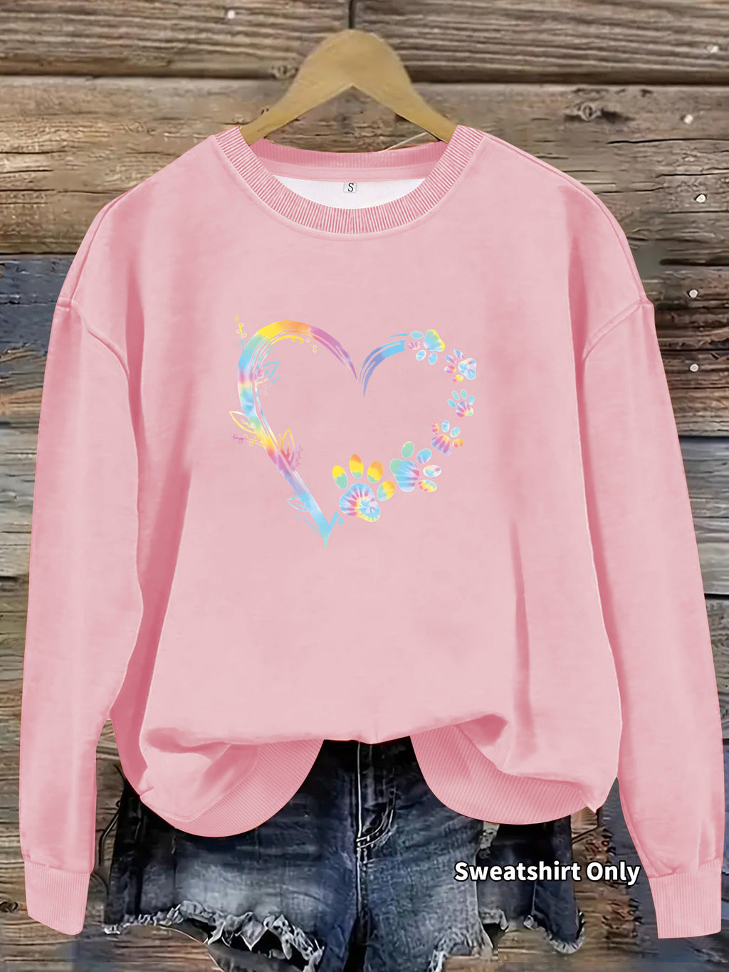 Pullover mit Herz- und Pfoten-Print