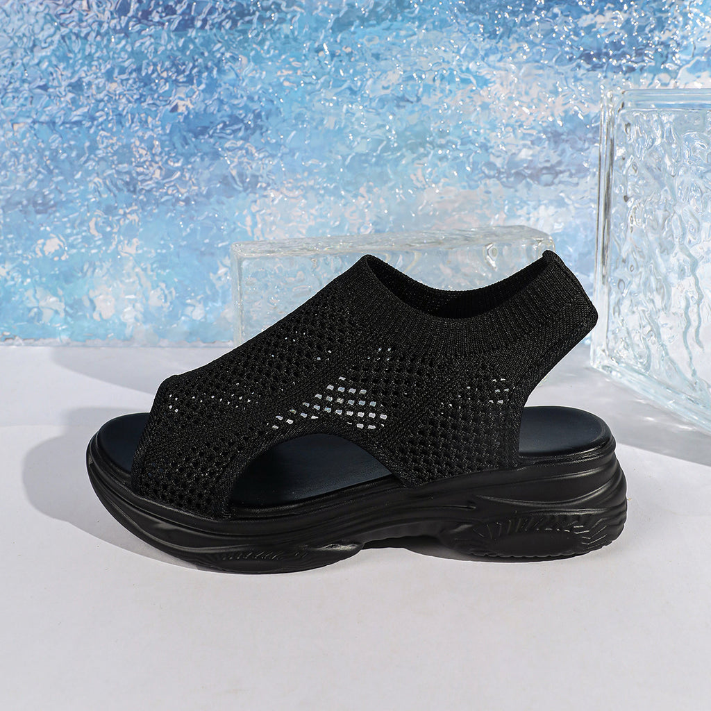 Casual Peep-Toe Plateau-Sandalen