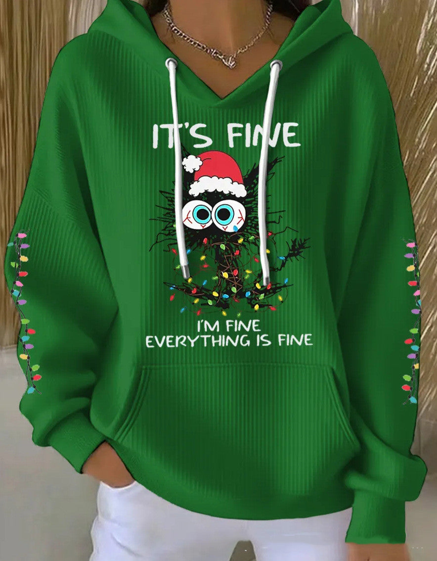 Christmas Hoodie mit Katzen-Print