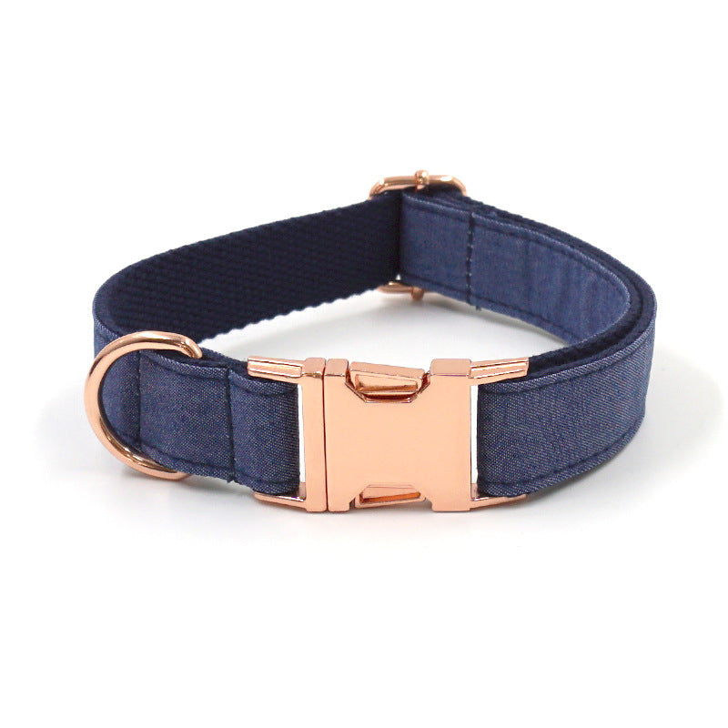 Halsband-Set „Deep Denim“ mit Rosegold-Schnalle – Bild 4 | LuxeStyle