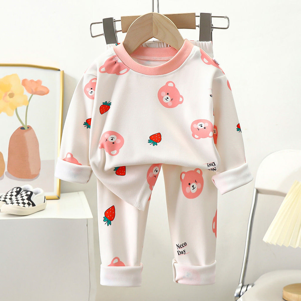 Zweiteiliges warmes Schlafanzug-Set für Kinder – Bild 3 | LuxeStyle