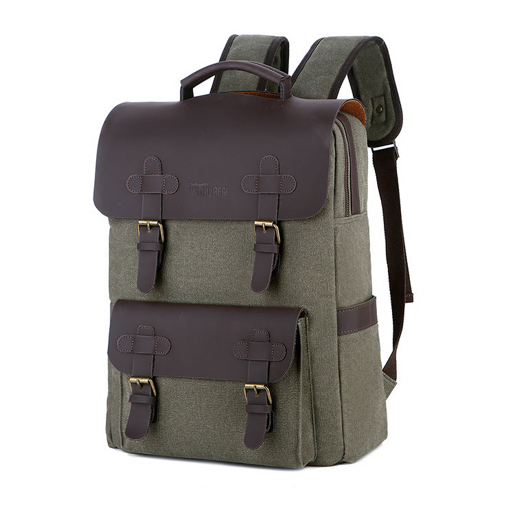 Männlicher Canvas-Computer-Rucksack – Bild 9 | LuxeStyle