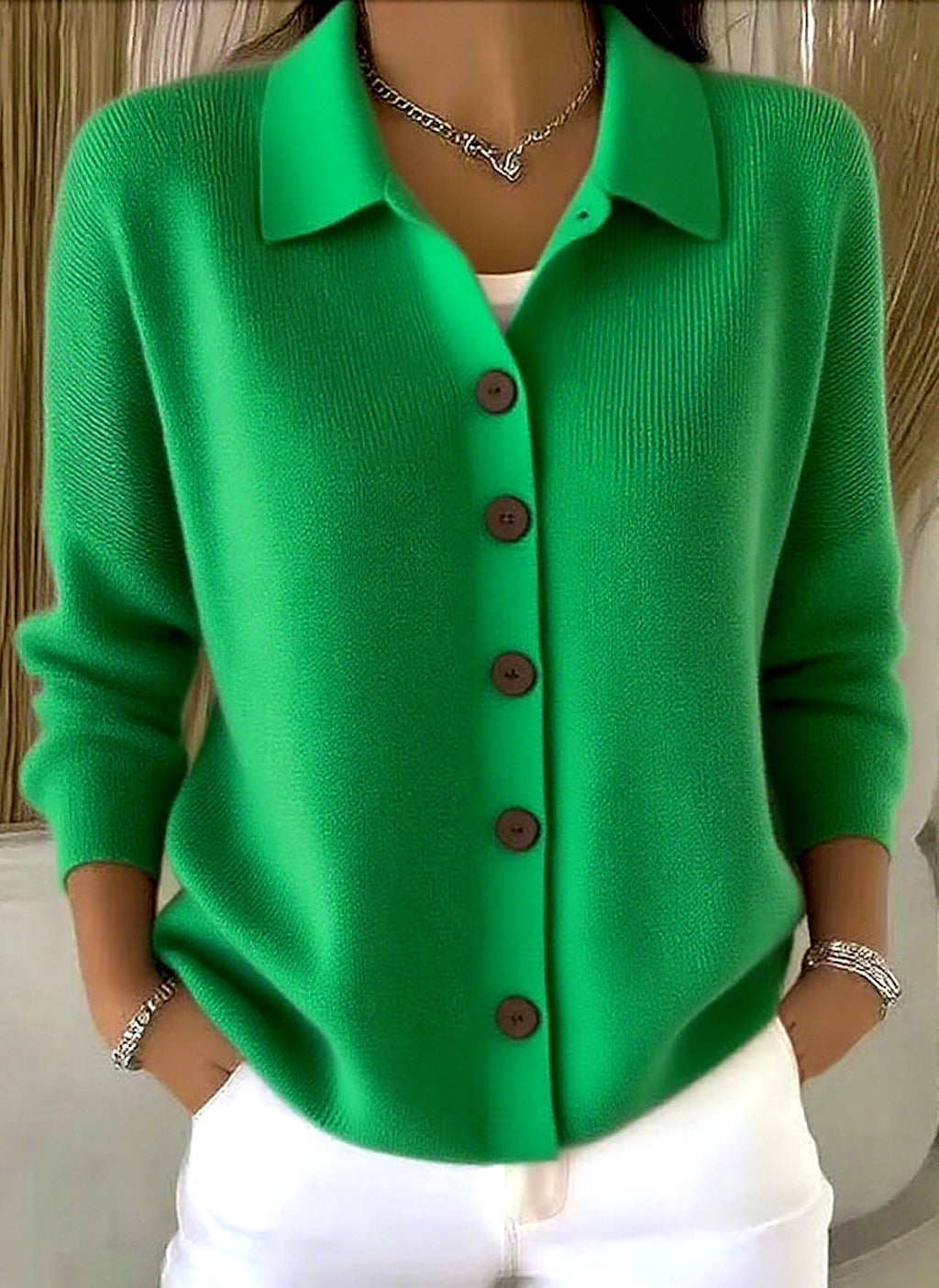 Strick-Cardigan mit Reverskragen für Damen