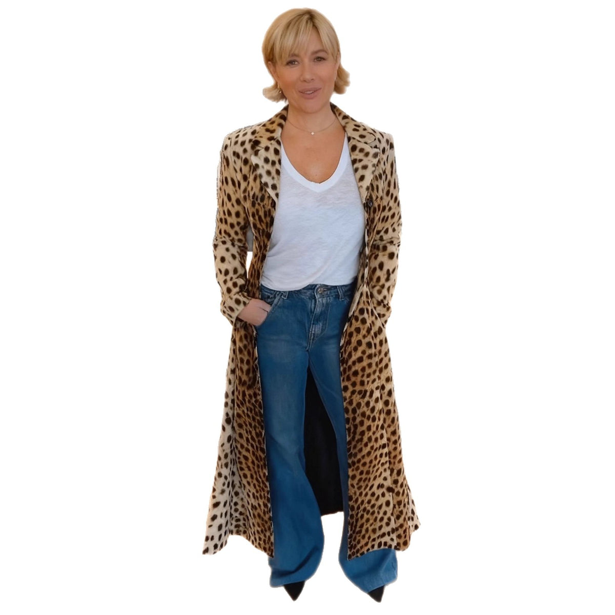 Langer Trenchcoat mit Leopardenmuster – Bild 2 | LuxeStyle