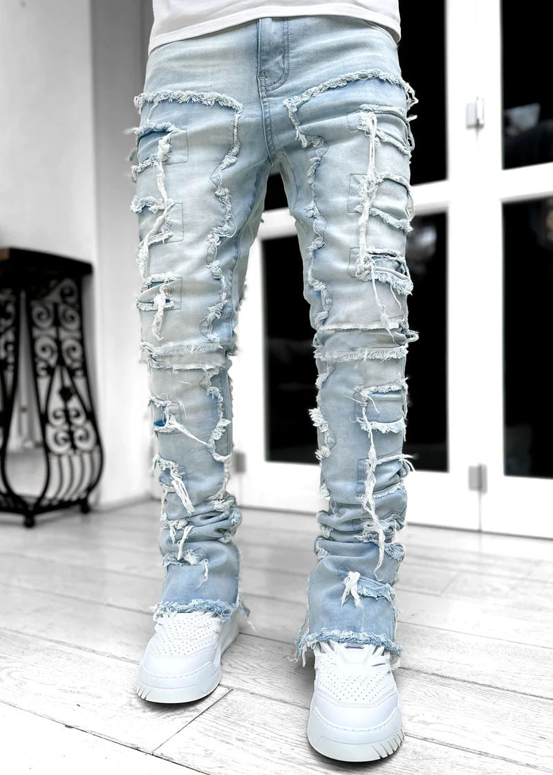 Individuelle Patched Jeans für Herren
