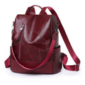 Rucksack aus weichem PU-Leder mit viel Stauraum