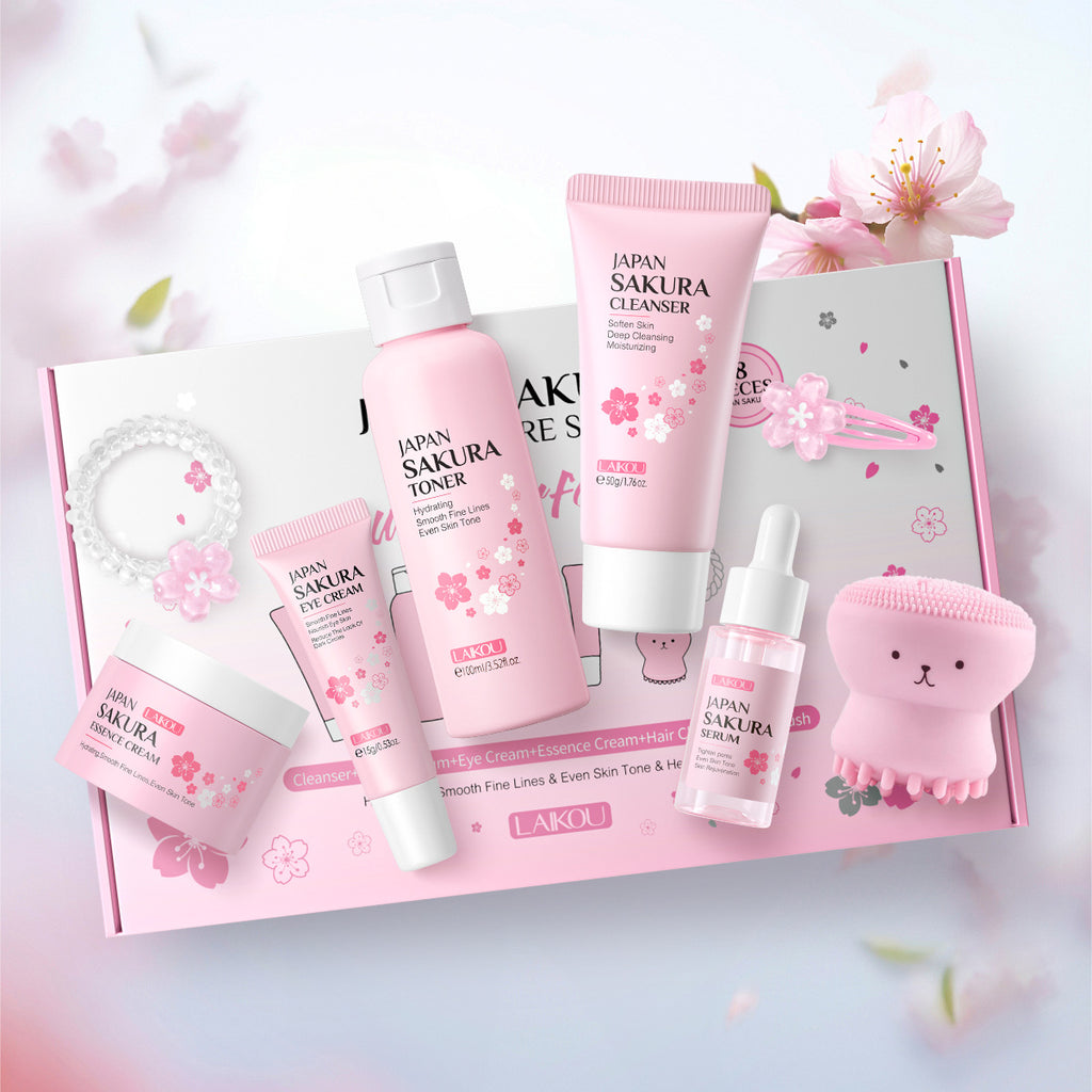 Kirschblüten 8-teiliges Gesichtspflegeset | LuxeStyle