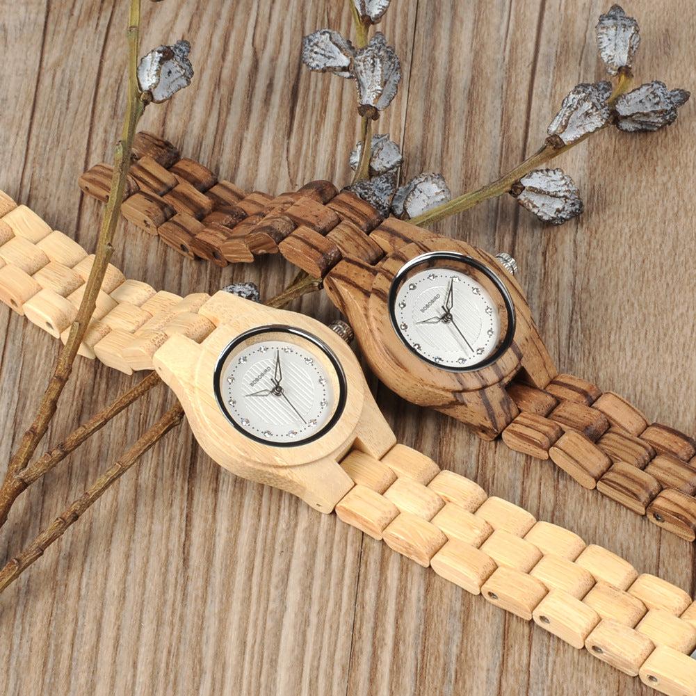 Herren-/Damenuhr, minimalistisch, Retro-Holz