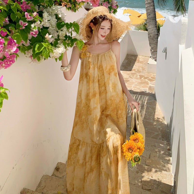 Orange-gold U-Boot-Kleid mit Farbverlauf – Bild 2 | LuxeStyle