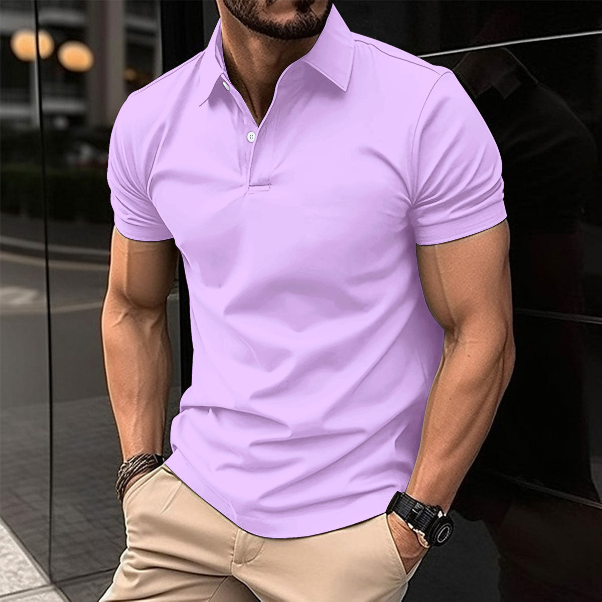 Polo-Shirt Kurzarm Herren – Unifarben