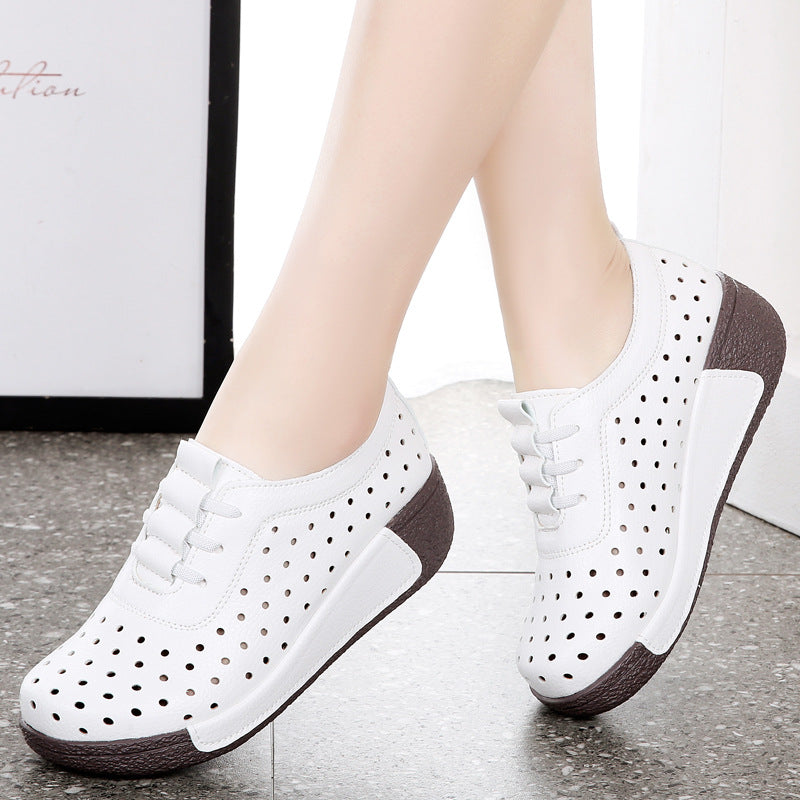 Damen-Lederschuhe mit Lochmuster | LuxeStyle