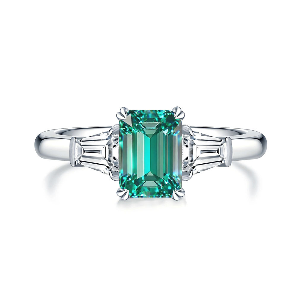 S925 Sterling Silber Aquamarin Würfel-Ring – Bild 4 | LuxeStyle