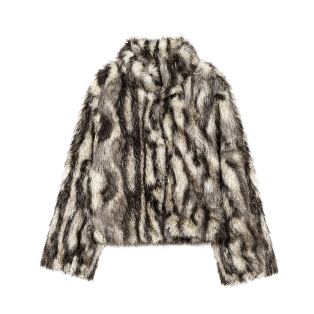 Eleganter Kunstpelzmantel für Damen