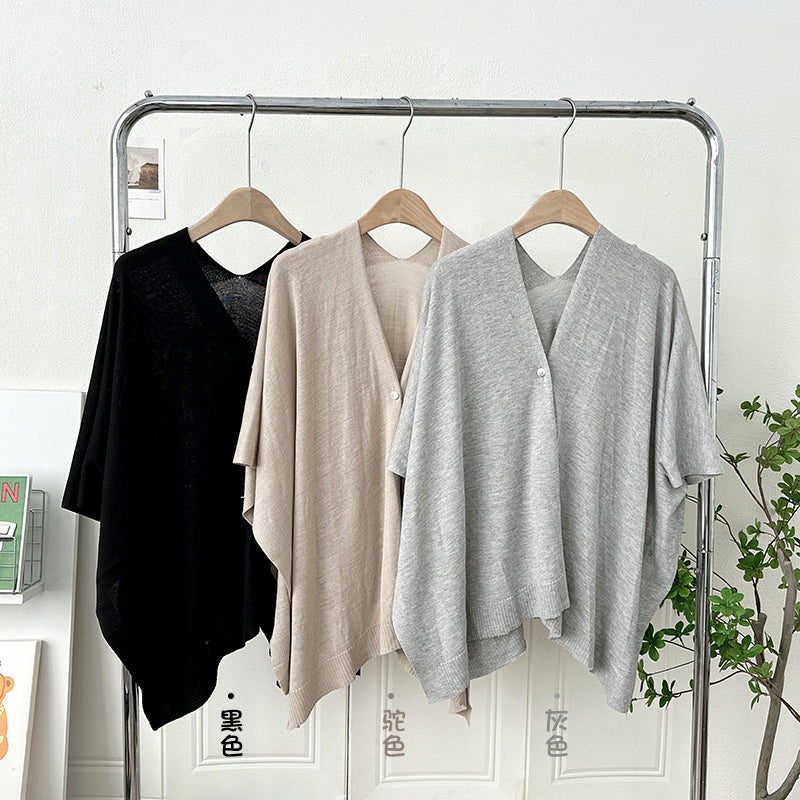 Schwarzer Strick-Cardigan mit Gürtelschnalle – Bild 3 | LuxeStyle
