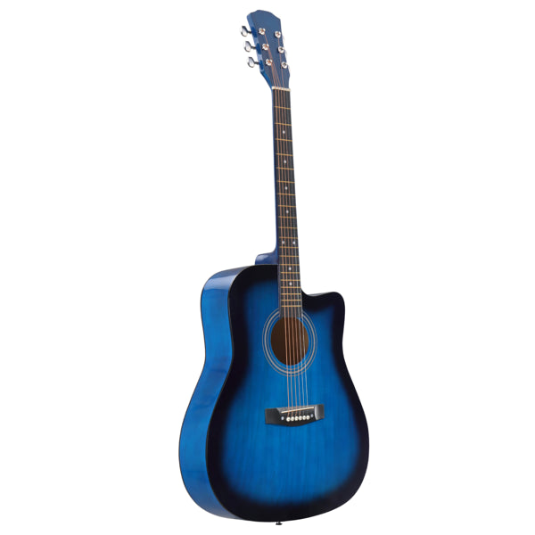 Dreadnought Akustikgitarre Blau mit Zubehör