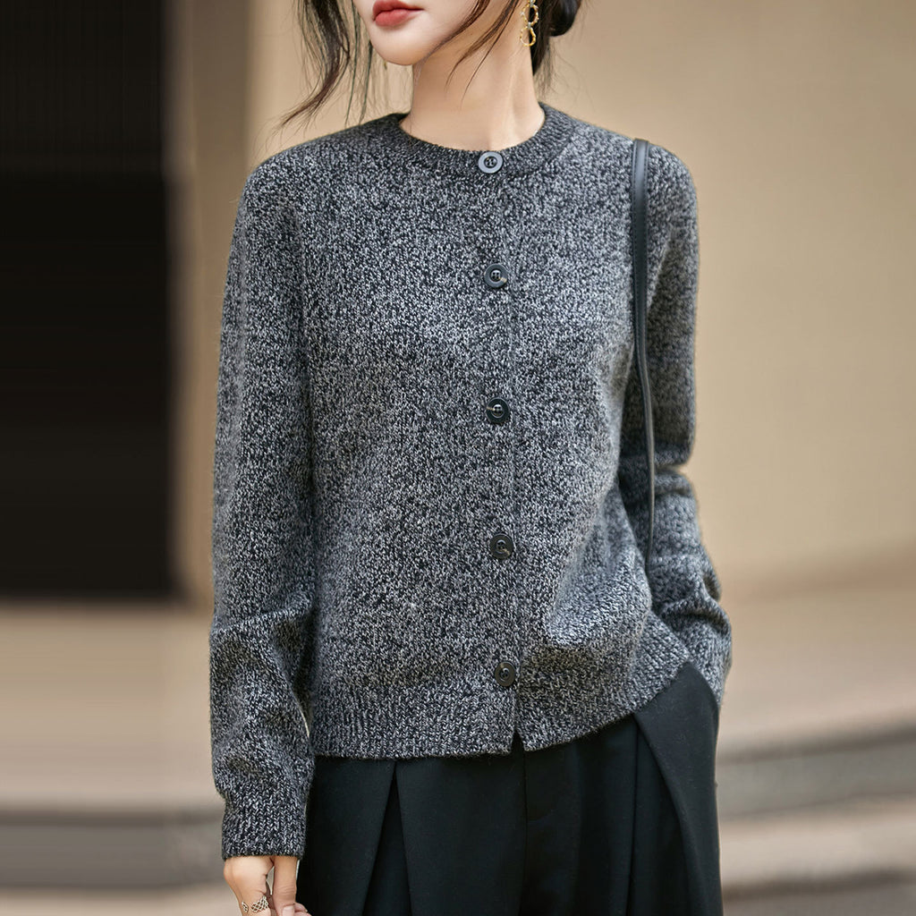 Strick-Cardigan mit Rundhals für Damen – Ansicht 2
