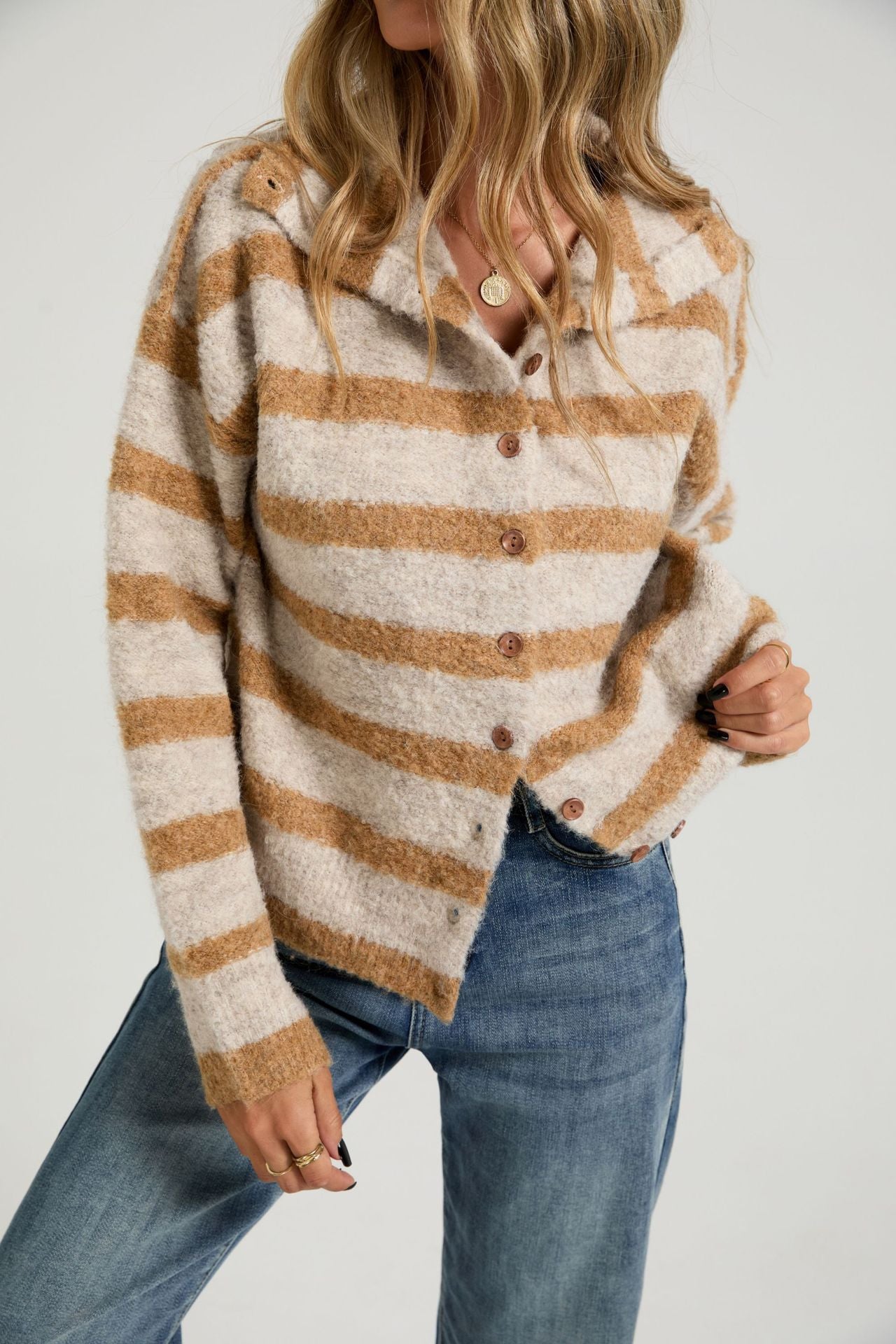 Strick-Cardigan im Color-Blocking-Design