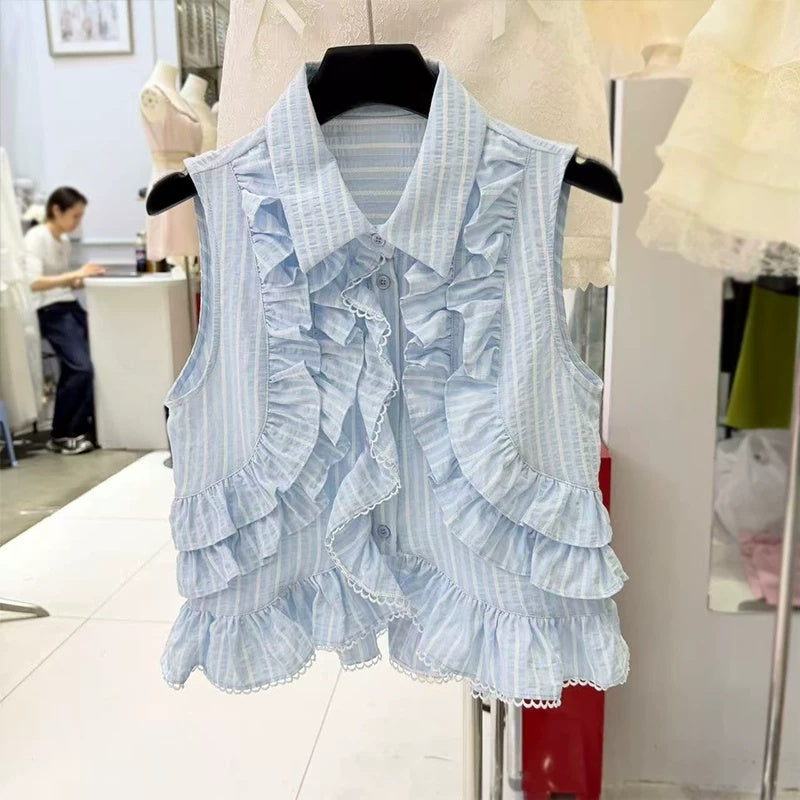 Gestreifte Bluse mit Peter-Pan-Kragen