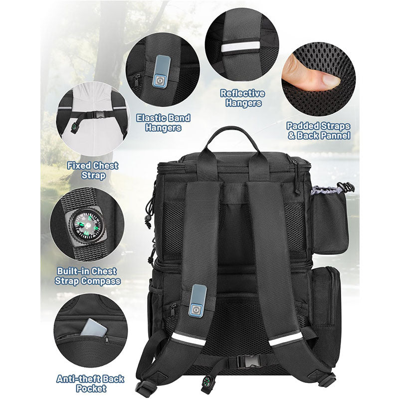 Wasserdichter Oxford-Stoff Angelrucksack – Ansicht 2