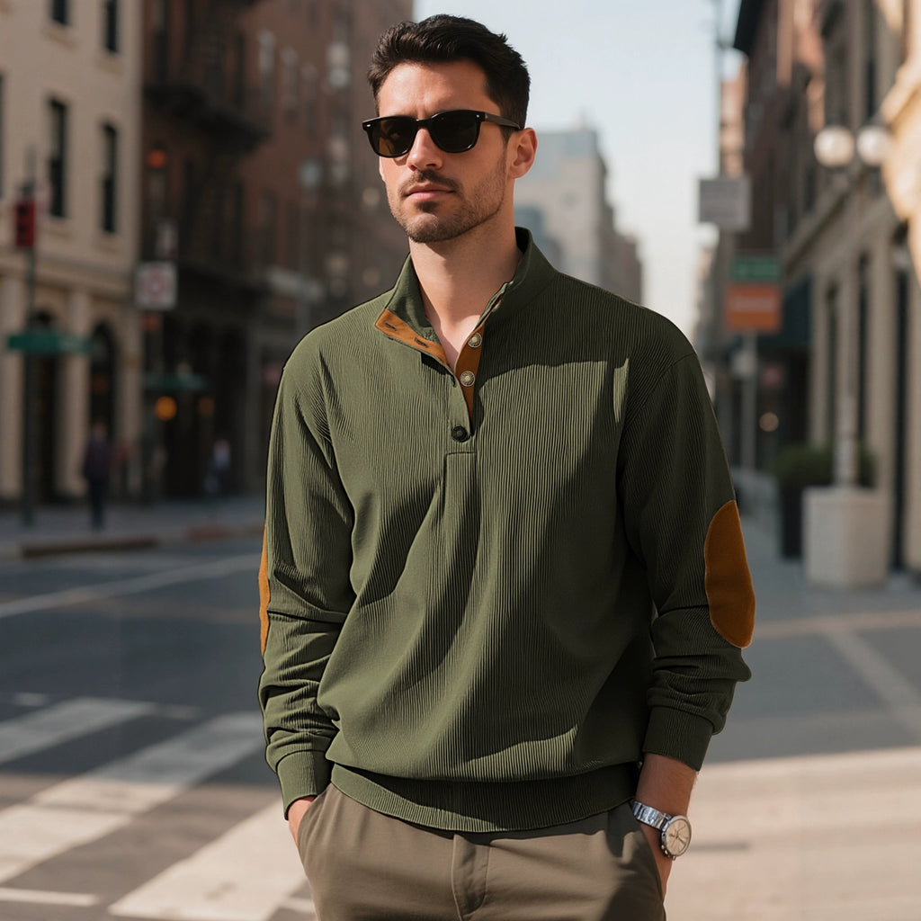 Herren Cord Pullover Langarm Sweatshirt – Bild 9 | LuxeStyle