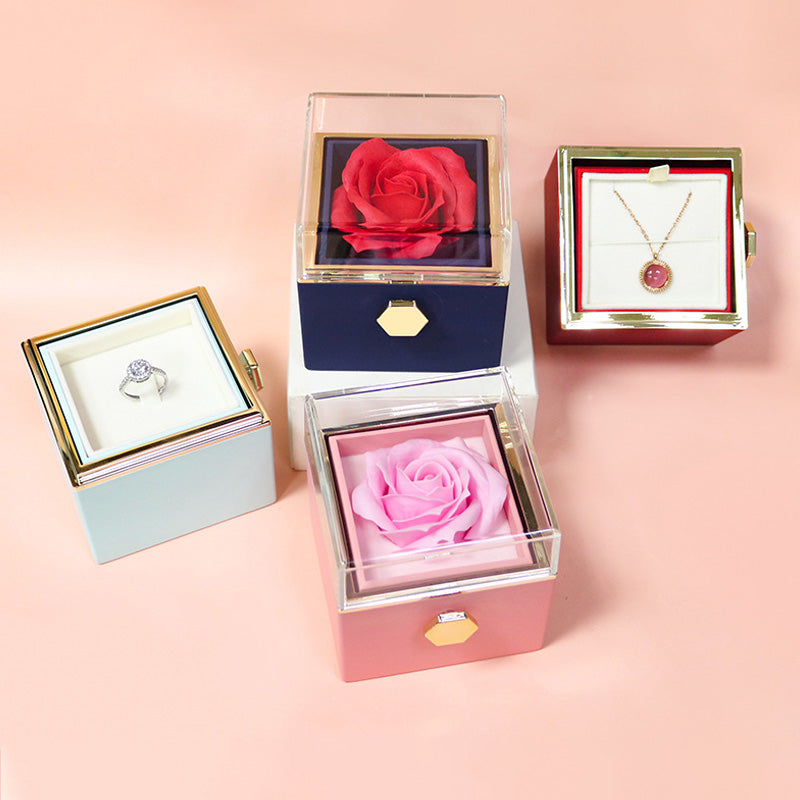Drehbare Rosen-Schmuckbox