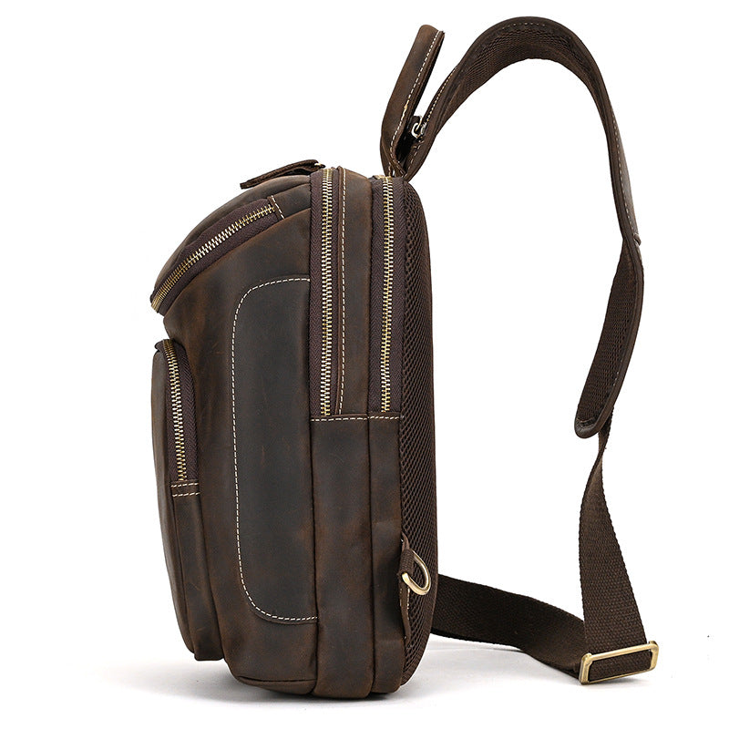 Herren Retro Umhängetasche aus Crazy Horse Leder