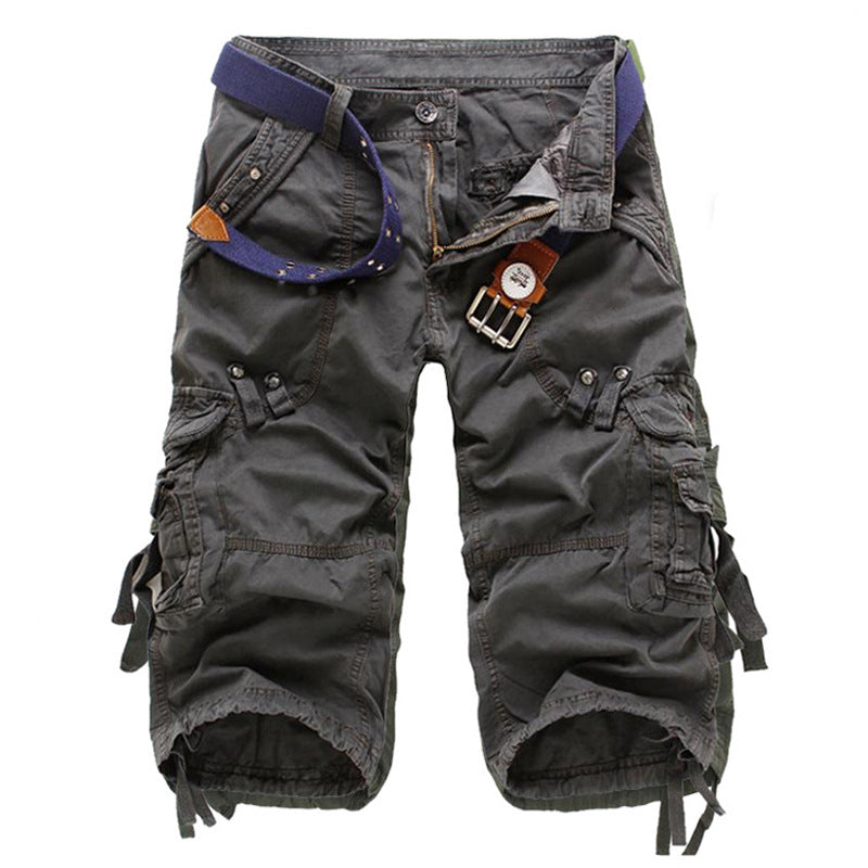 Herren Cargo-Hose mit viel Taschen – khaki, rot, grau
