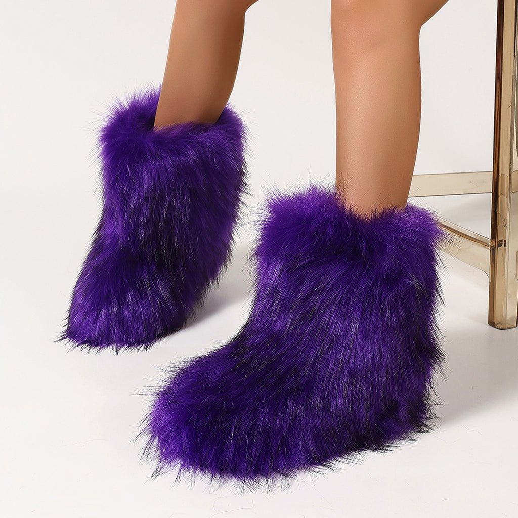Winter Mid-Calf Stiefel aus Faux Fell