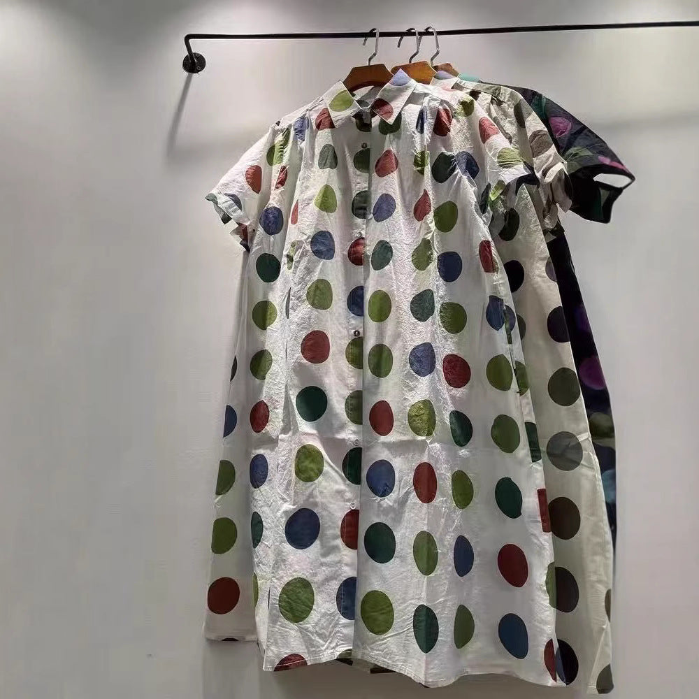 Sommerliches Polka-Dot A-Linien Hemdkleid – Bild 3 | LuxeStyle