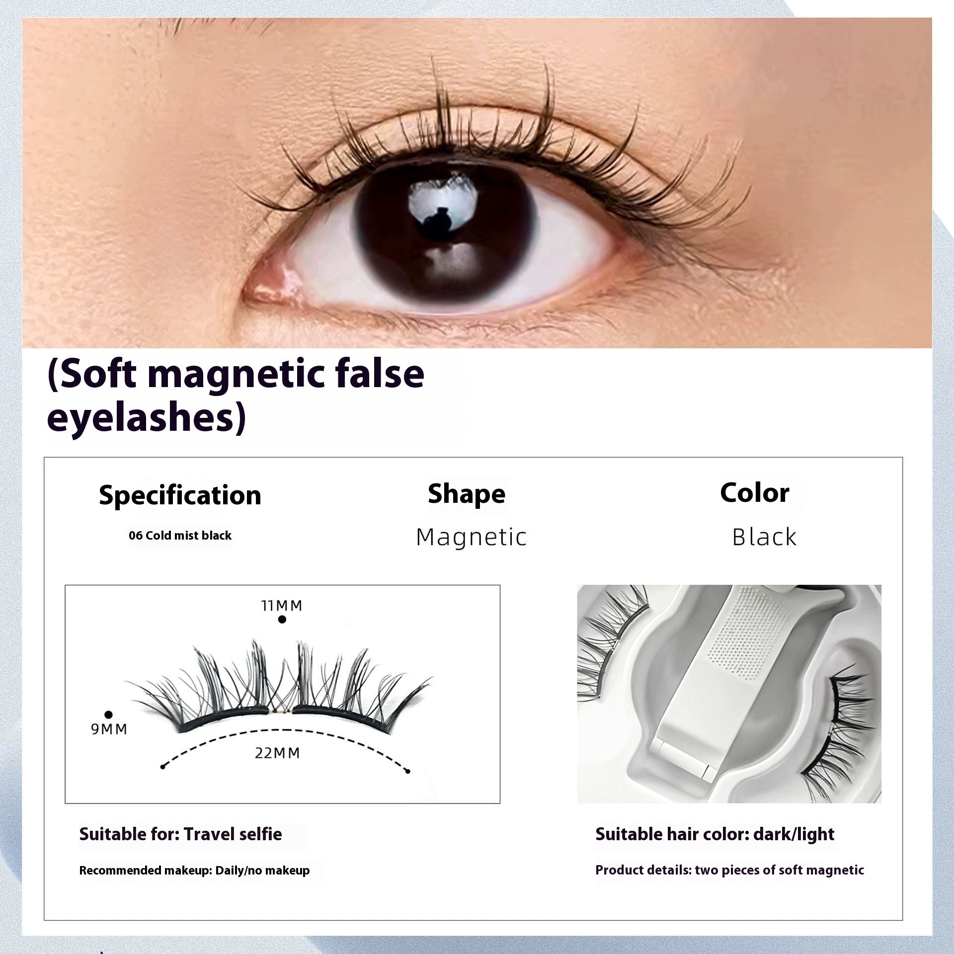 Natürliche magnetische Wimpern langlebig
