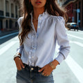 Gestreiftes Langarm-Shirt mit Falten