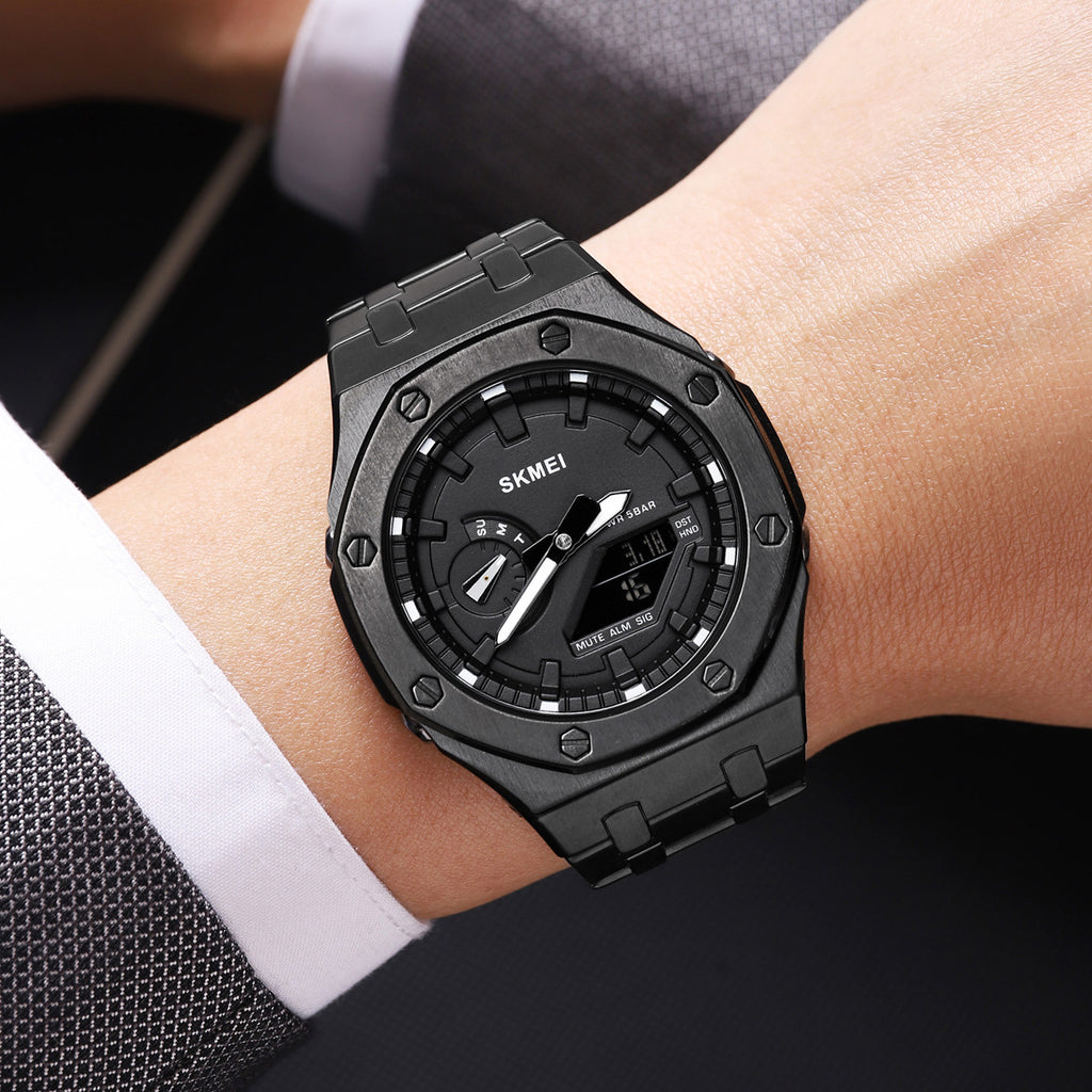 Herren-Elektronik-Uhr mit Doppeldisplay