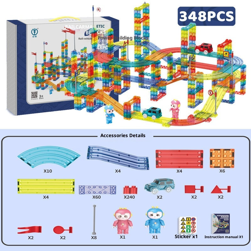 Magnetische Bausteine: Zugstrecken-Puzzle