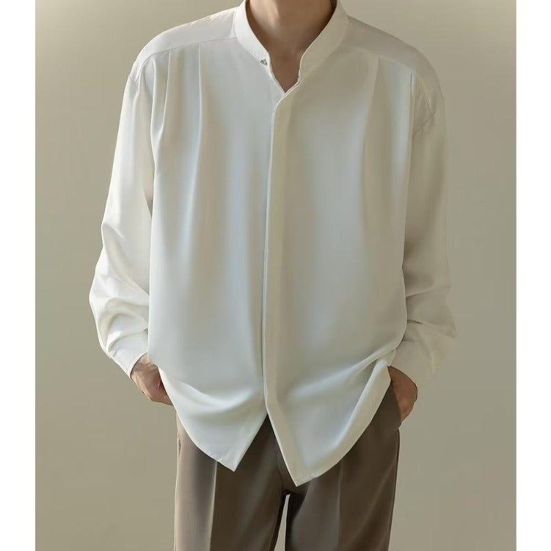 Herren Langarmshirt mit Stehkragen – Bild 9 | LuxeStyle