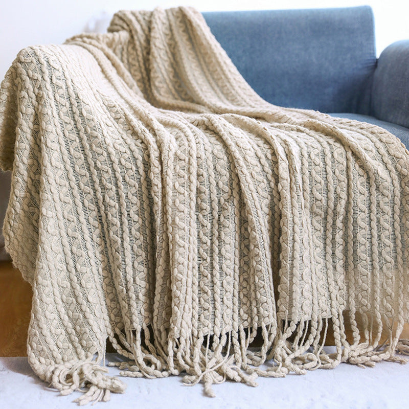 Kuscheldecke mit Quasten