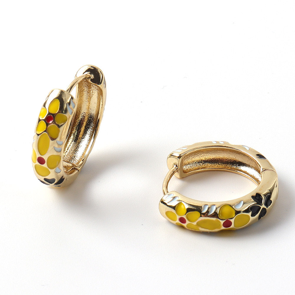 Retrofarbige Öl-Tropfen Ohrringe für Damen