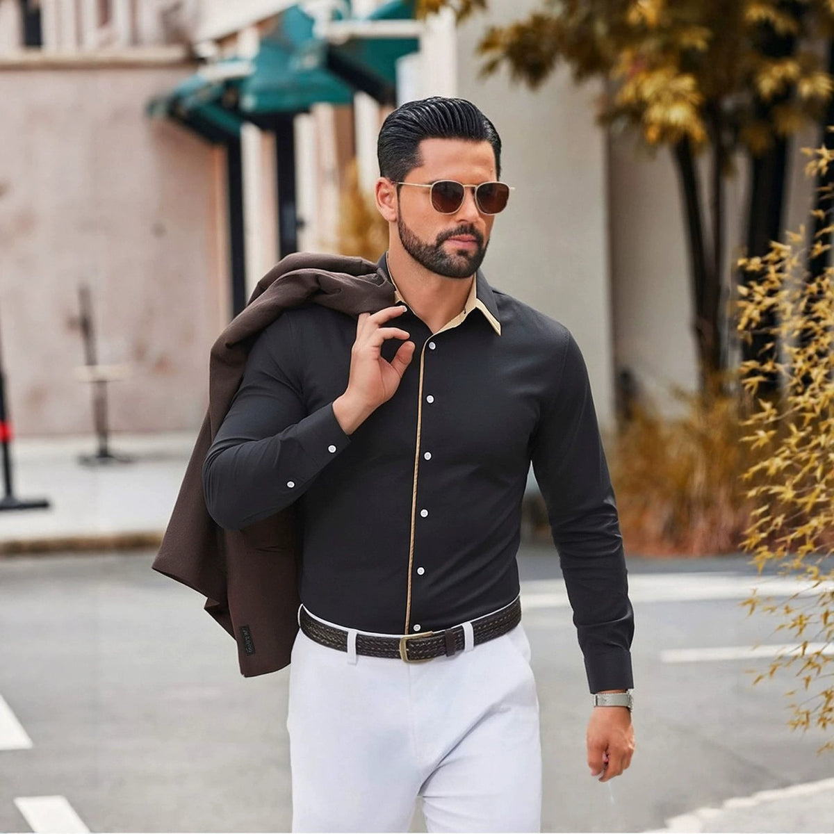 Dünnes Langarmshirt für Herren – Bild 5 | LuxeStyle