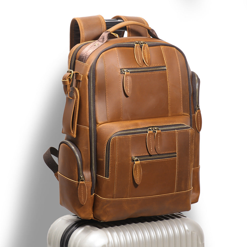 Retro Leder Rucksack-Trolley – Bild 5 | LuxeStyle