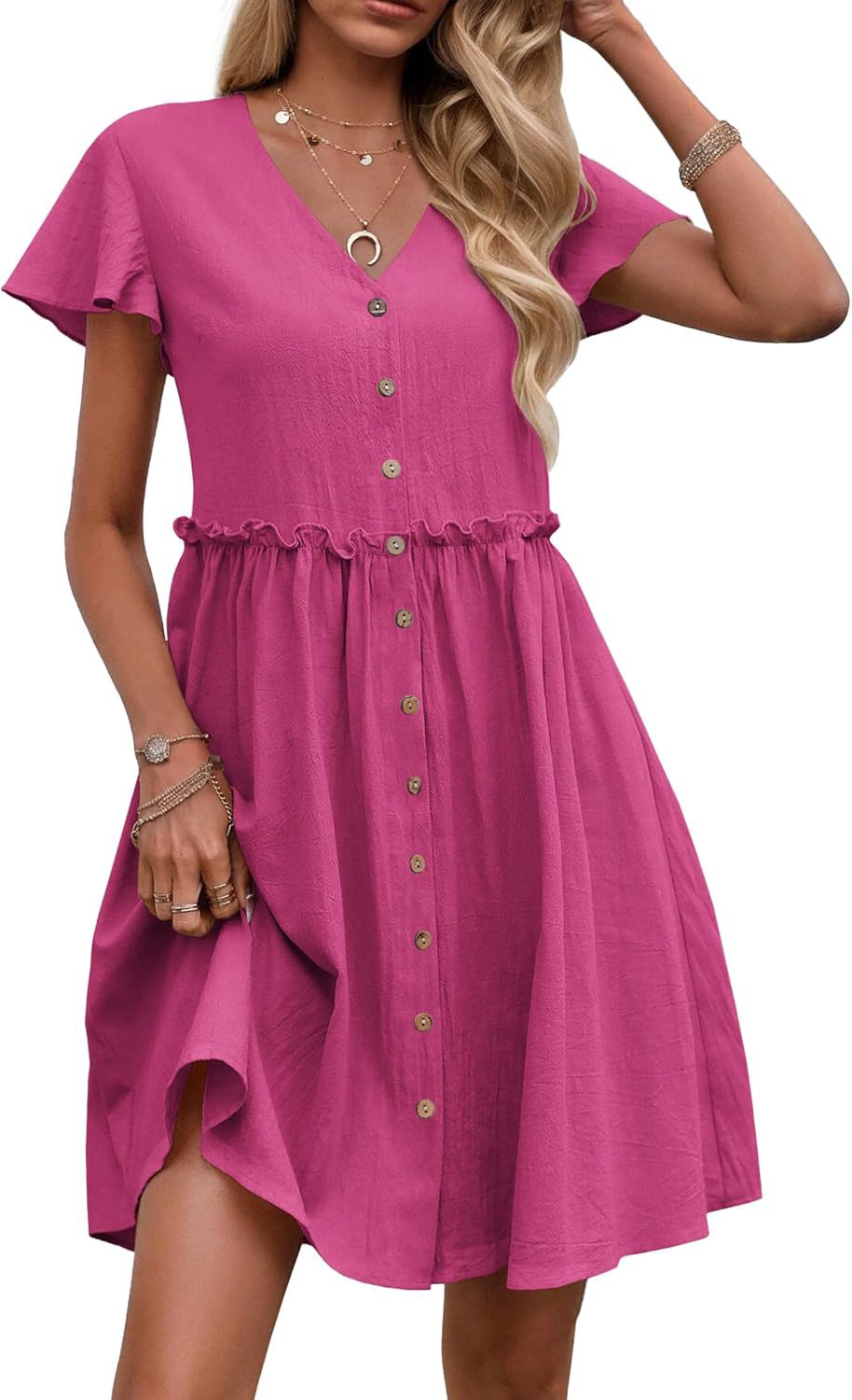 Boho V-Ausschnitt Rüschenkleid – Bild 5 | LuxeStyle