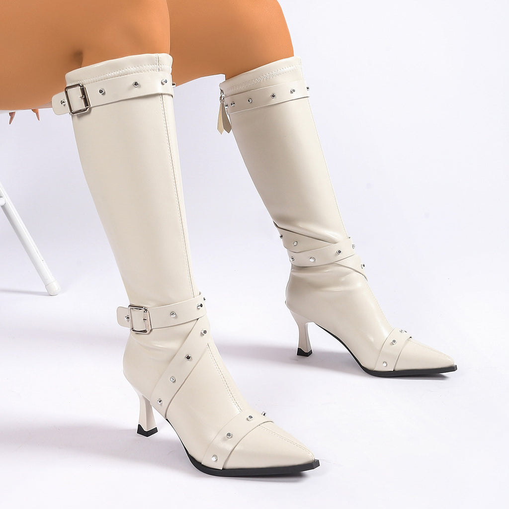 Elegante Stretch-Stiefeletten mit Stiletto-Absatz