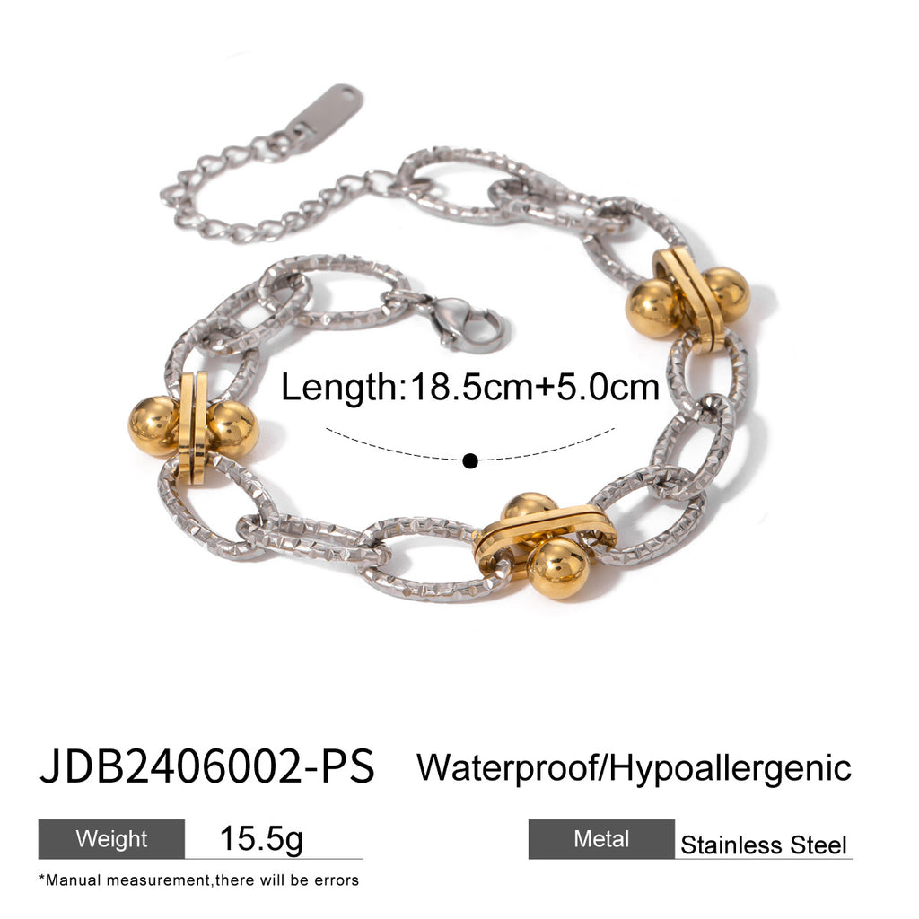 Farbblock-Armband aus Edelstahl | LuxeStyle