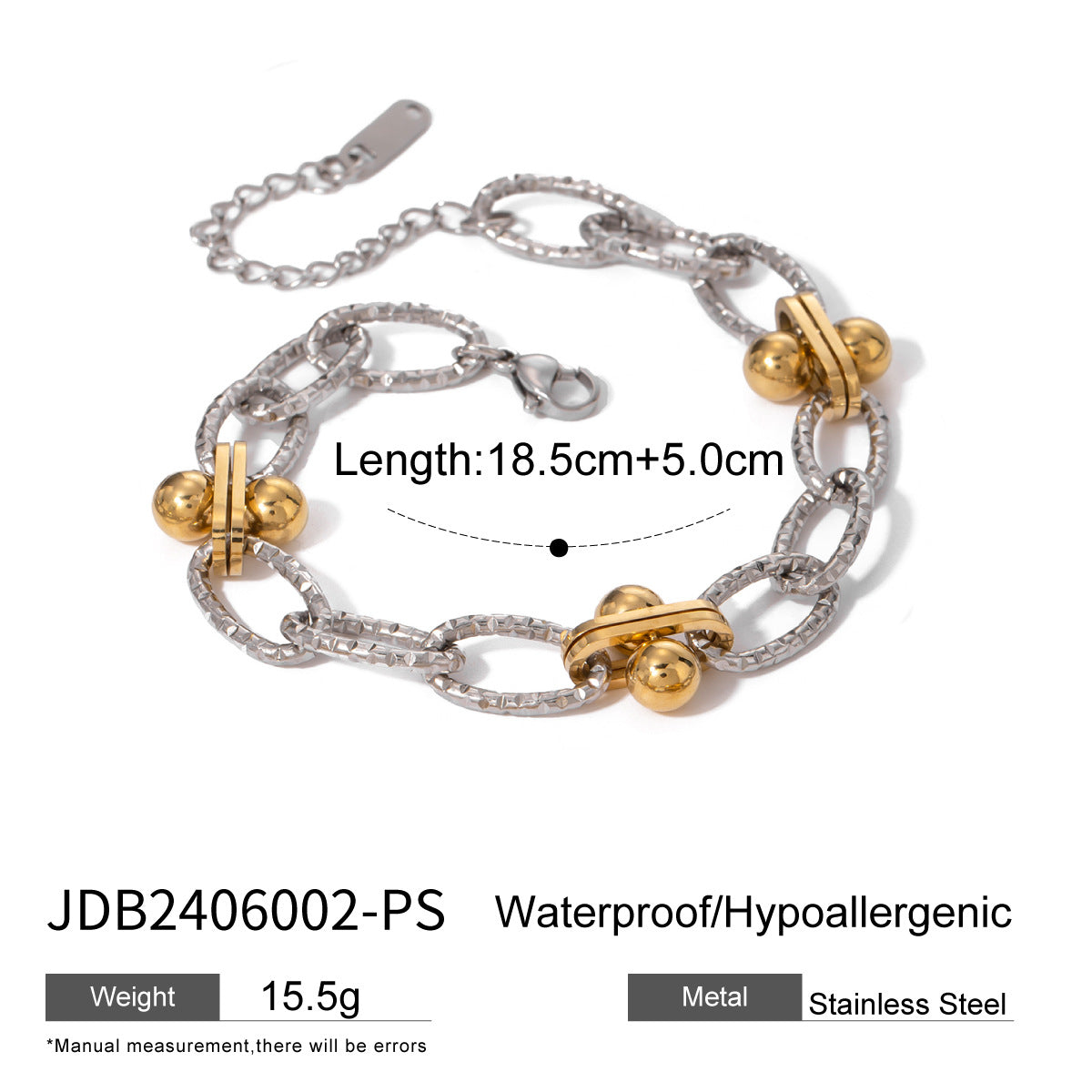 Farbblock-Armband aus Edelstahl | LuxeStyle