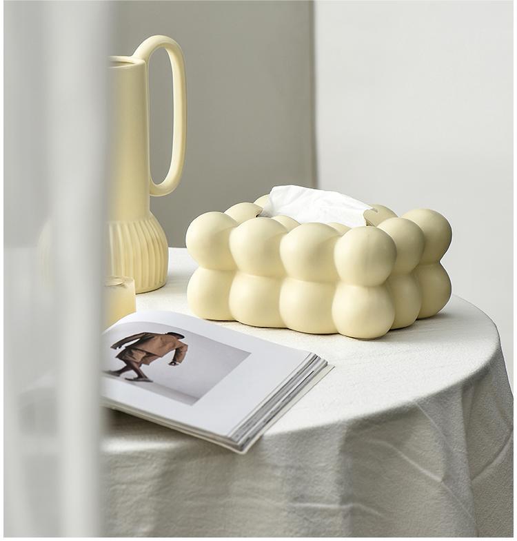 Keramik-Box für Papiertücher, Creme/Silber – Bild 3 | LuxeStyle